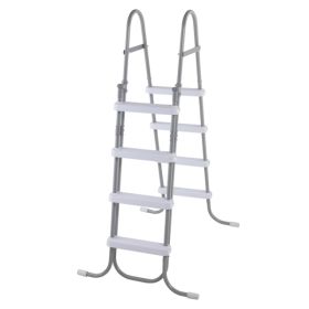 4 Steps 52in Pool Ladder Iron Grey Frame White Steps Safety Ladder (Option: 87865249)