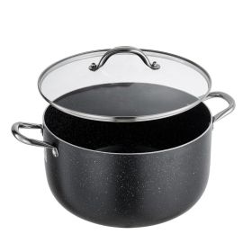 Aluminum Stock Pot, 12-Quart Nonstick Ceramic Coated Pot With Glass Lid, PFOA-Free, PFAS-Free, Compatible With Gas Stoves, Induction Cooktops, El (Option: Default)