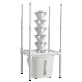 Hydroponic Tower, 30 Pods 6 Tiers Hydroponics Growing System Kit With LED Grow Light & App Control, Vertical Home Garden With 20L Water Tank & Pu (Option: Default)