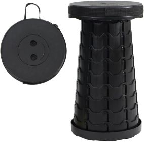Portable Telescoping Foldable Stool - Lightweight, Outdoor Essential for Camping, Picnicking, Park Leisure, Fishing, Hiking & BBQ (Color: Black)